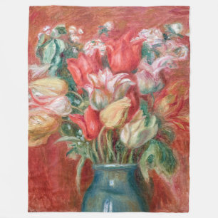 Pierre-Auguste Renoir - Tulip Bouquet Fleece Blanket