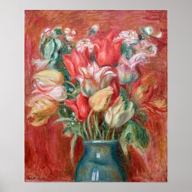Pierre-Auguste Renoir - Tulip Bouquet Poster (Front)
