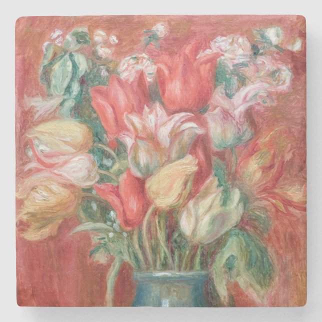 Pierre-Auguste Renoir - Tulip Bouquet Stone Coaster (Front)
