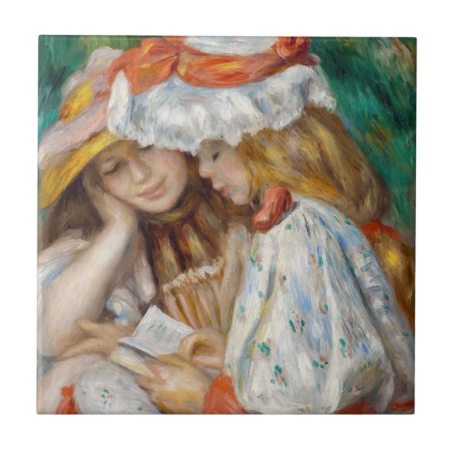 Pierre-Auguste Renoir - Two Girls Reading Ceramic Tile (Front)