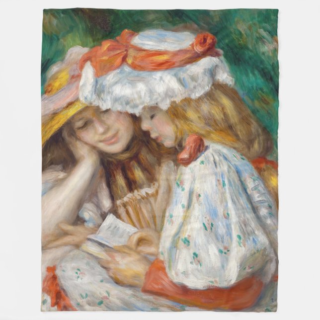 Pierre-Auguste Renoir - Two Girls Reading Fleece Blanket (Front)