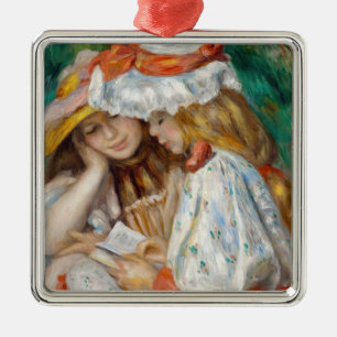 Pierre-Auguste Renoir - Two Girls Reading Metal Ornament