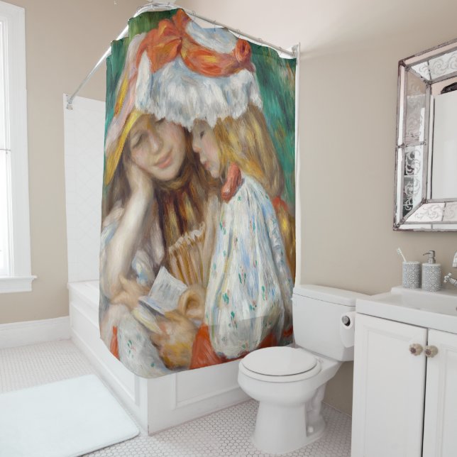 Pierre-Auguste Renoir - Two Girls Reading Shower Curtain (In Situ)