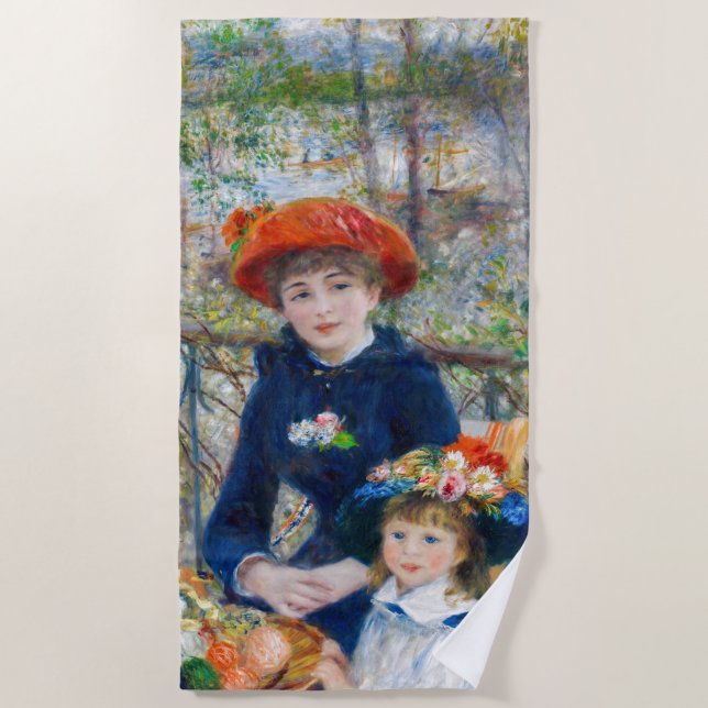 Pierre-Auguste Renoir - Two sisters on the Terrace Beach Towel (Front)