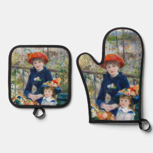 Pierre-Auguste Renoir - Two sisters on the Terrace Oven Mitt & Pot Holder Set