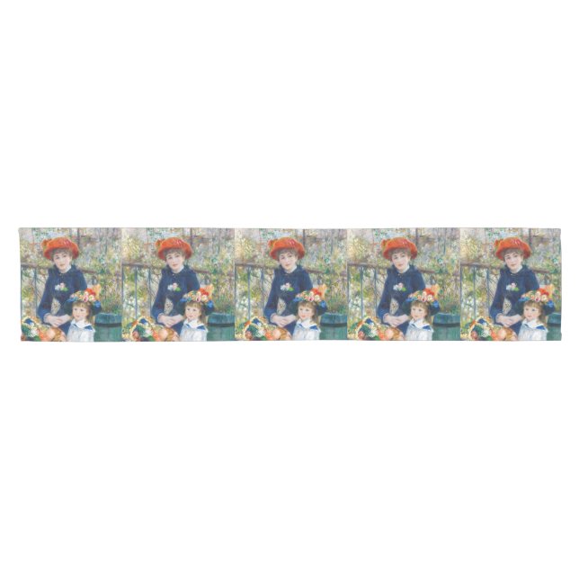 Pierre-Auguste Renoir - Two sisters on the Terrace Short Table Runner (Horizontal)