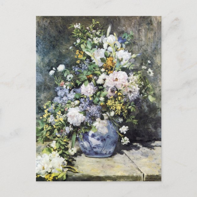 Pierre-Auguste Renoir  Vase of flowers Postcard (Front)