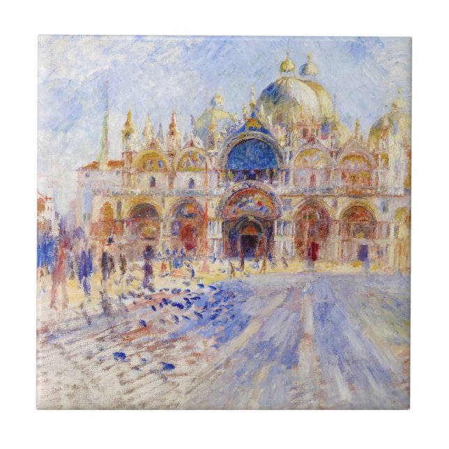 Pierre-Auguste Renoir - Venice, Piazza San Marco Ceramic Tile (Front)