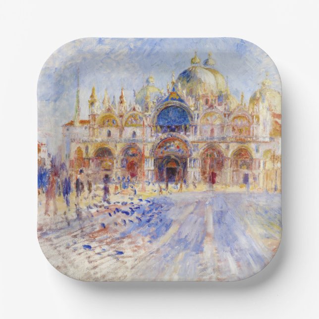Pierre-Auguste Renoir - Venice, Piazza San Marco Paper Plate (Front)