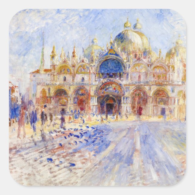 Pierre-Auguste Renoir - Venice, Piazza San Marco Square Sticker (Front)