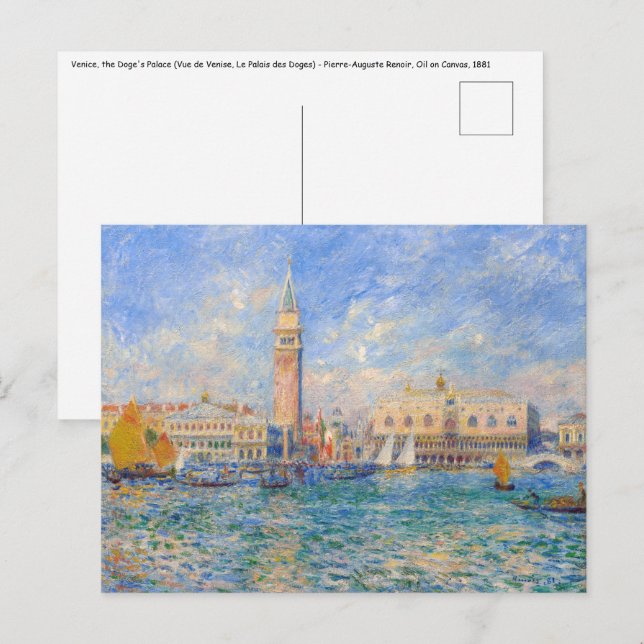 Pierre-Auguste Renoir - Venice, the Doge's Palace Postcard (Front/Back)