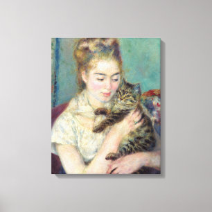 Pierre-Auguste Renoir - Woman with a Cat Canvas Print