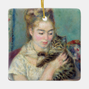 Pierre-Auguste Renoir - Woman with a Cat Ceramic Ornament