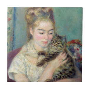 Pierre-Auguste Renoir - Woman with a Cat Ceramic Tile
