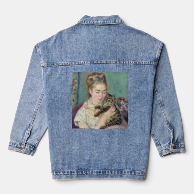 Pierre-Auguste Renoir - Woman with a Cat Denim Jacket (Back)