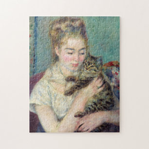 Pierre-Auguste Renoir - Woman with a Cat Jigsaw Puzzle