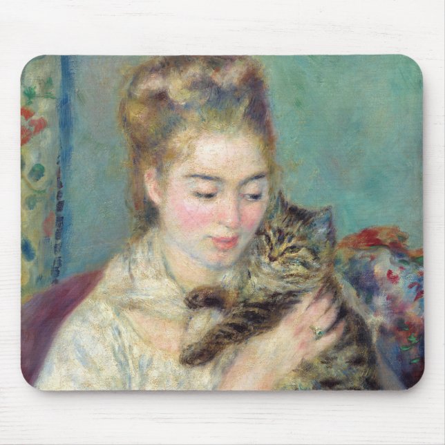 Pierre Auguste Renoir - Woman with a Cat Mouse Pad (Front)