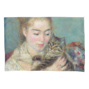 Pierre-Auguste Renoir - Woman with a Cat Pillowcase