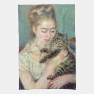 Pierre-Auguste Renoir - Woman with a Cat Tea Towel