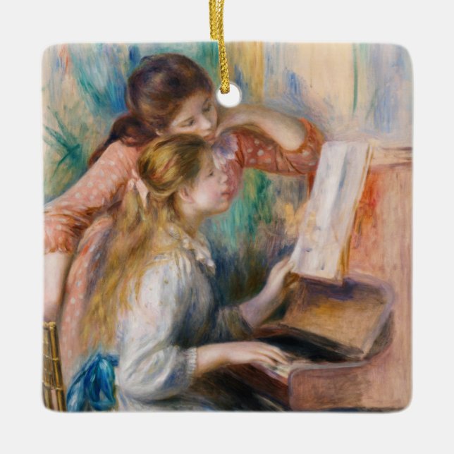 Pierre Auguste Renoir - Young Girls at the Piano Ceramic Ornament (Front)