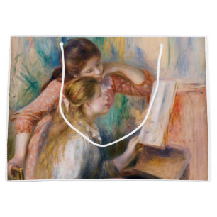 Pierre Auguste Renoir - Young Girls at the Piano Large Gift Bag