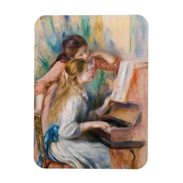 Pierre Auguste Renoir - Young Girls at the Piano Magnet (Vertical)