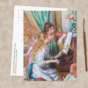 Pierre Auguste Renoir - Young Girls at the Piano Postcard