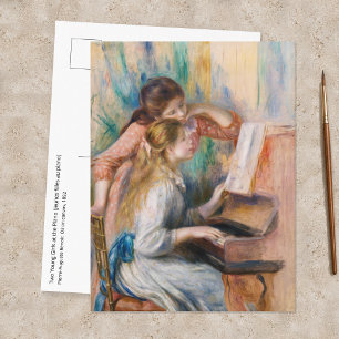 Pierre Auguste Renoir - Young Girls at the Piano Postcard
