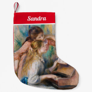Pierre Auguste Renoir - Young Girls at the Piano Small Christmas Stocking