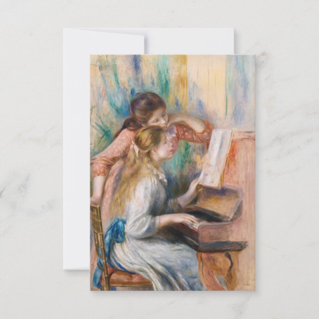 Pierre Auguste Renoir - Young Girls at the Piano Thank You Card (Front)