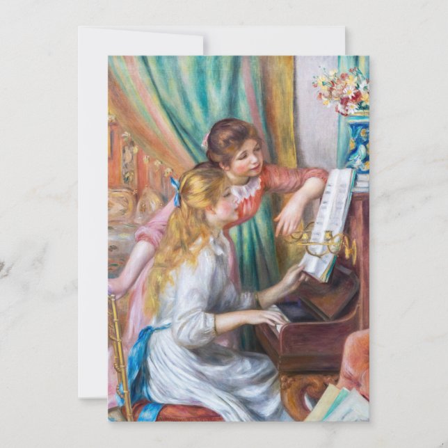 Pierre Auguste Renoir - Young Girls at the Piano Thank You Card (Front)