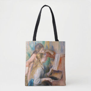 Pierre Auguste Renoir - Young Girls at the Piano Tote Bag