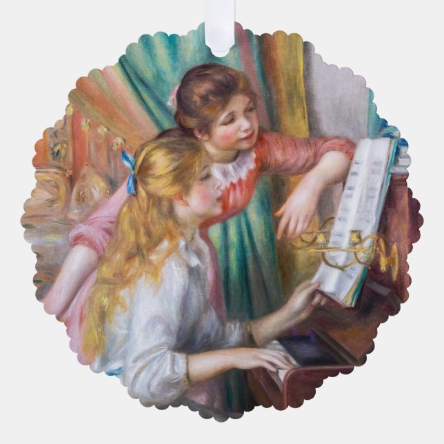 Pierre Auguste Renoir - Young Girls at the Piano Tree Decoration Card (Front)