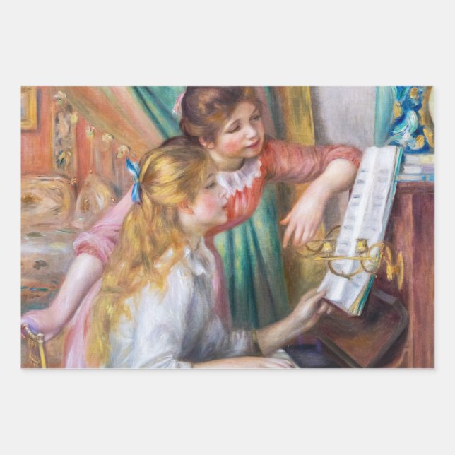 Pierre Auguste Renoir - Young Girls at the Piano Wrapping Paper Sheet (Front)