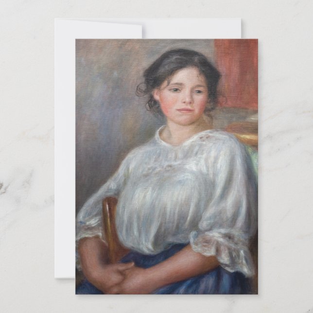 Pierre-Auguste Renoir - Young Woman Seated Invitation (Front)