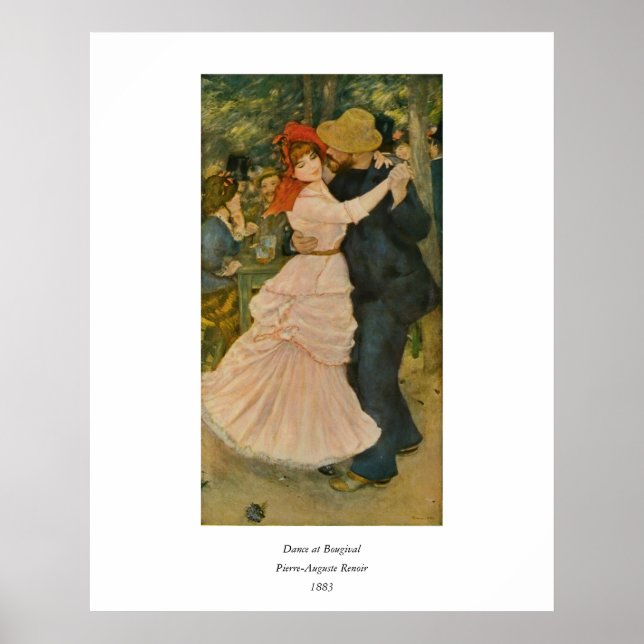 Pierre-Auguste Renoir's Dance at Bougival (1883) Poster (Front)