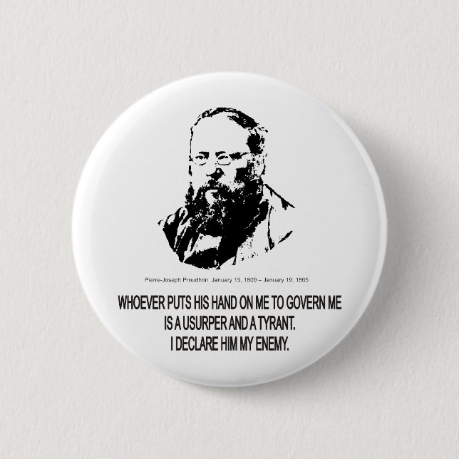Pierre-Joseph Proudhon 6 Cm Round Badge (Front)