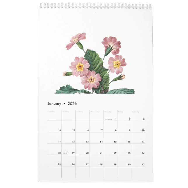 Pierre-Joseph Redouté 2015 Calendar (Jan 2026)