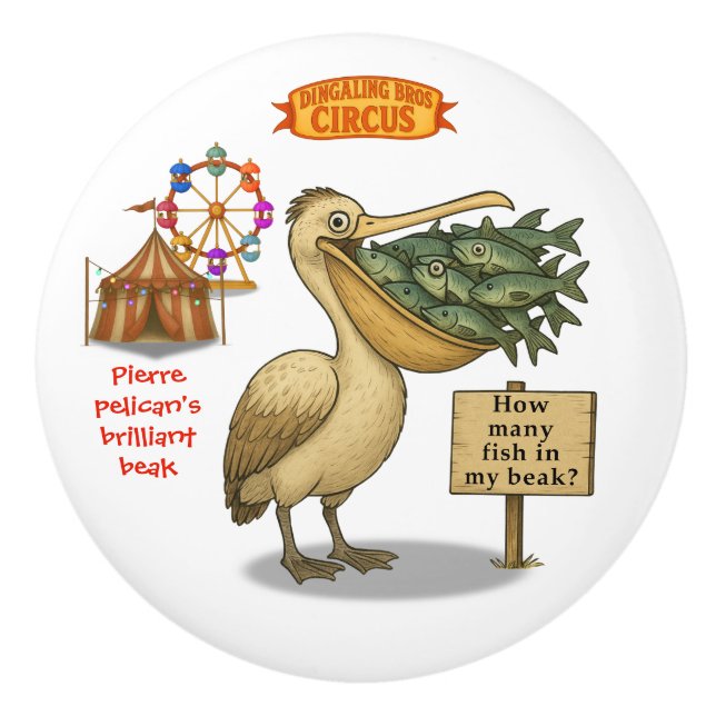 Pierre pelican's brilliant beak ceramic knob (Front)