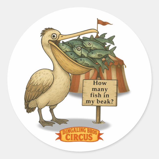 Pierre pelican's brilliant beak classic round sticker (Front)
