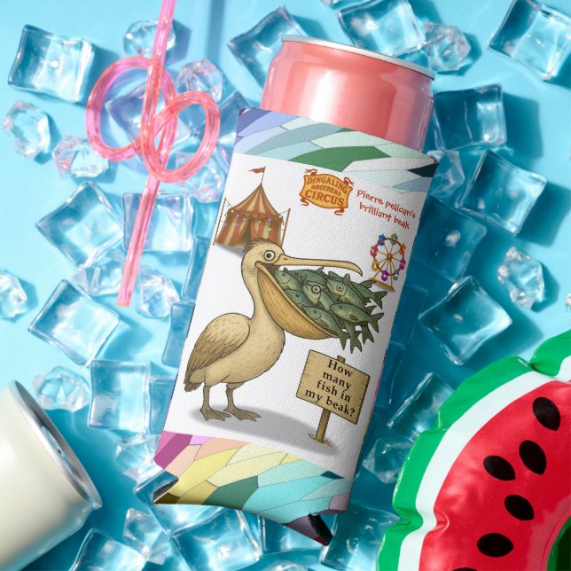 Pierre pelican's brilliant beak seltzer can cooler (In Situ Summer)