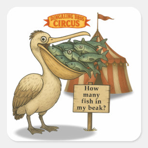 Pierre pelican's brilliant beak square sticker
