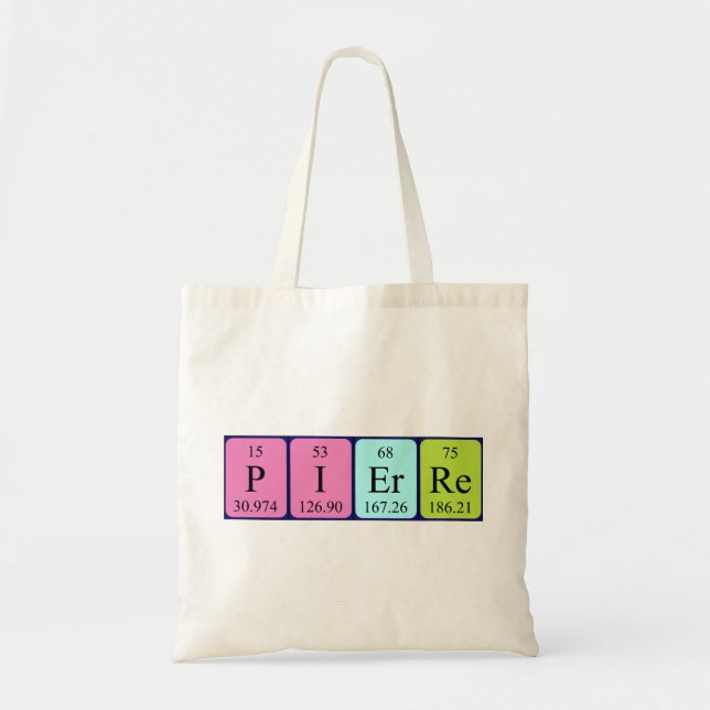 Pierre periodic table name tote bag (Front)