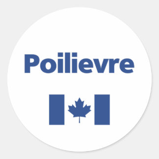 Pierre Poilievre Blue Canadian Flag Color Classic Round Sticker
