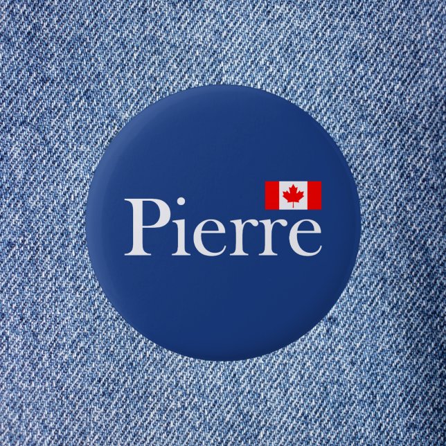 Pierre Poilievre with Official Canada Flag Dark 6 Cm Round Badge (Creator Uploaded)