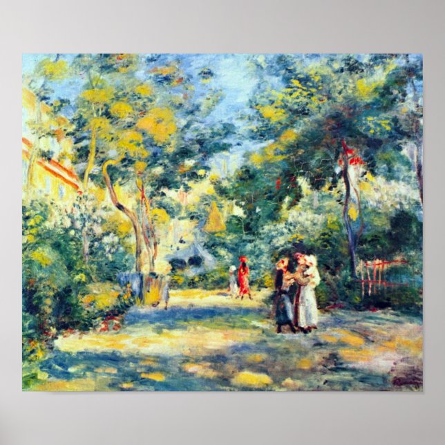 Pierre Renoir - A Garden in Montmartre Poster (Front)