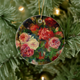 Pierre Renoir famous painting, Roses, Ceramic Ornament