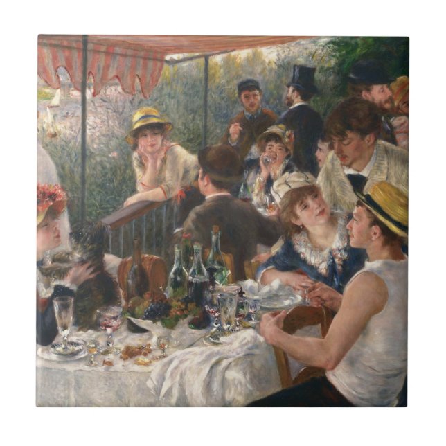 PIERRE RENOIR - Luncheon of the Boating Party 1881 Ceramic Tile (Front)