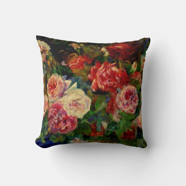 Pierre Renoir painting, Roses, Cushion (Front)