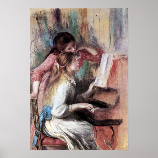 Pierre Renoir - Young girls at the piano Poster (Front)